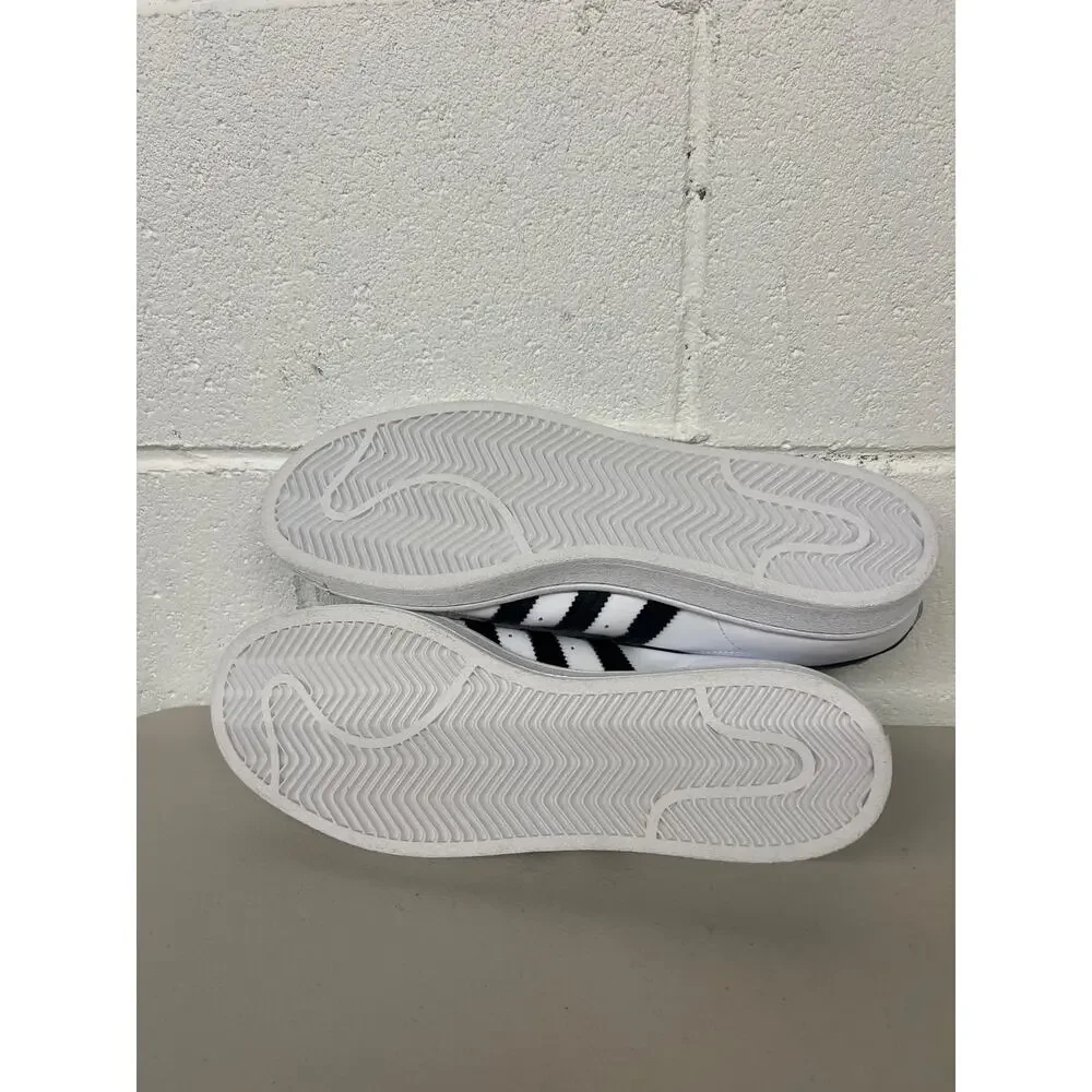 New Adidas WOMENS 11 Superstar White Black Leather Shell Toe Shoes FV3284 - Picture 5 of 5